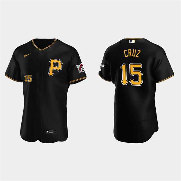 Mens Pittsburgh Pirates #15 Oneil Cruz Nike Black Alternate Team Logo P FlexBase Player Jersey Dzhi,We sell and wholesale Mens Pittsburgh Pirates #15 Oneil Cruz Nike Black Alternate Team Logo P FlexBase Player Jersey Dzhi on line form chian!
